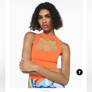 Zara square neck choker top